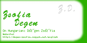 zsofia degen business card